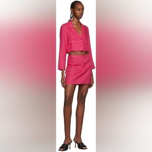 NWOT Reformation Pink Elton Linen Mini Skirt Set